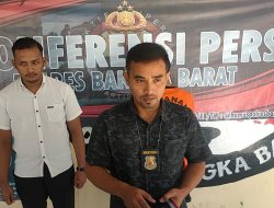 Sat Resnarkoba Polres Bangka Barat Melakukan Konferensi Pers Penyalahgunaan Narkoba Jenis Sabu