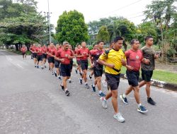 Anggota Korem 045/Gaya, Laksanakan Lari Pagi Bersama