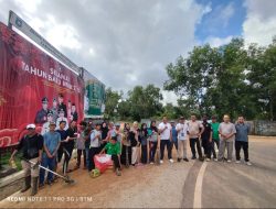 Pemdes Sekar Biru, Melakukan Gotong Royong di Dampingi Bhakambtimbas dan Babinsa