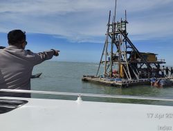 Polairud Polres Bangka Barat Amankan 20 Ponton di Tembelok