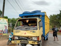 Tabrakan Truk Dan Scoopy di Seputaran Jalan Dusun Tambang 6, Menghebohkan Warga