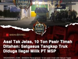 Wajib Dibaca !!!!! Asal Tak Jelas, 10 Ton Pasir Timah Ditahan: Satgasus Tangkap Truk Diduga Ilegal Milik PT MSP