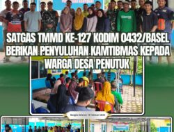 Satgas TMMD Ke-127 Kodim 0432/Bangka Selatan Berikan Penyuluhan Kamtibmas kepada Warga Desa Penutuk