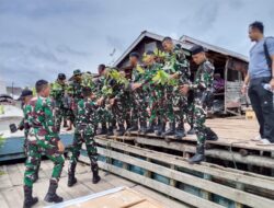 Hijaukan Pulau Lepar, Satgas TMMD Ke-127 Kodim 0432/Basel Bersama Warga Tanam Pohon Keras